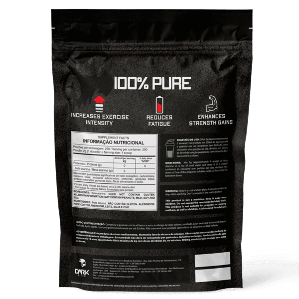 Beta Alanina 100% Pura 500g Refil - Dark Lab - Image 2